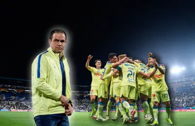 Jugadores del América celebrando y André Jardine/ Foto Pachuca.