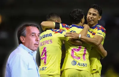 Jugadores del América celebrando y Emilio Azcárraga/ Foto Fútbol Radio Fórmula.