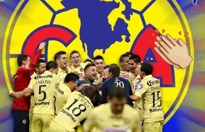 Jugadores del América celebrando y emoji de aplausos/ Foto Anotando Fútbol Blogspot.