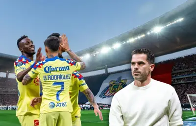 Jugadores del América celebrando y Fernando Gago/ Foto El Informador.