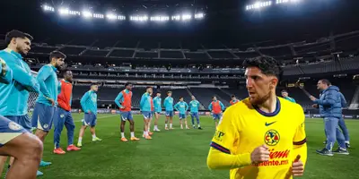 Jugadores del América previo a vs Miami. Foto: Club América