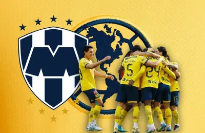 Jugadores del América y escudo de Rayados/ Foto Ameshop.