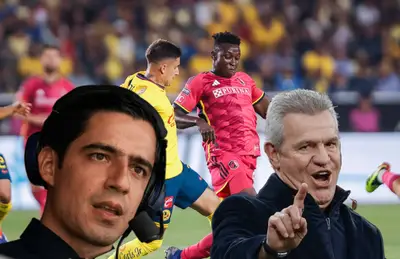 Jugadores del América y St Louis, Andrés Vaca y Javier Aguirre.
