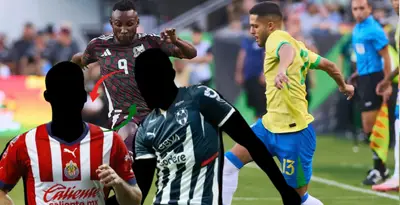 Jugadores incógnitos de Chivas y Rayados junto al México vs Brasil / FOTO X