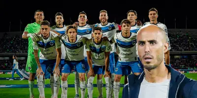 Jugadores previo a partido, foto de Rayados, con Guido al frente