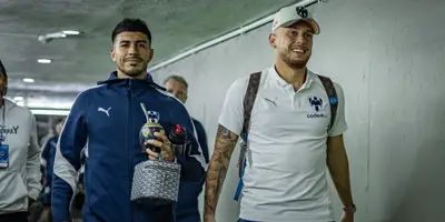 Jugadores previo a partido. Foto: Rayados