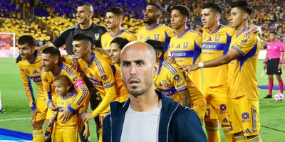 Jugadores previo a partido, tomado de Tigres, con Guido al frente