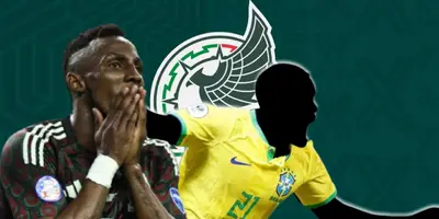 Julián Quiñones junto a futbolista incógnito de Brasil / FOTO TUDN