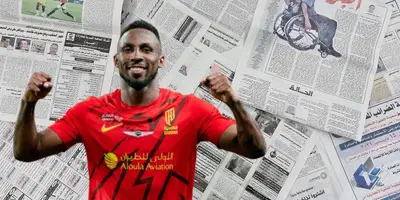 Julián Quiñones junto a prensa árabe / FOTO X