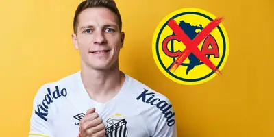 Julio Furch junto al escudo del América / FOTO ENFOQUE NOTICIAS