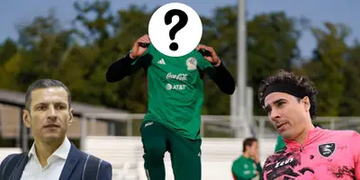 Julio González tapado en entrenamiento con Selección Mexicana. Foto: Esto