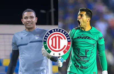 Julio González y Mailson, logo del Toluca/Foto TV Azteca.