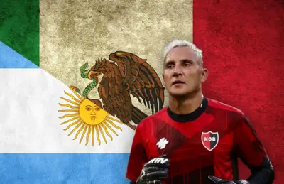 Keylor Navas y banderas de México y Argentina/ Foto CDC.