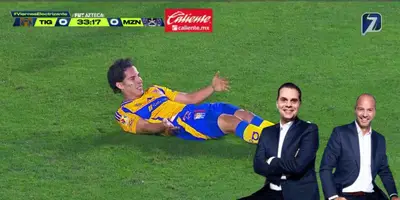 Lainez tirado en el pasto. Captura de TV Azteca