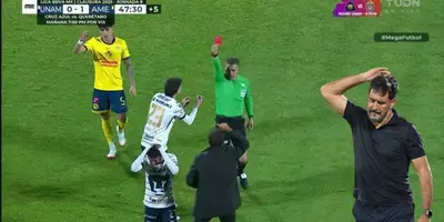 Lema siendo expulsado. Foto: TUDN