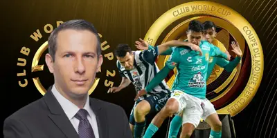 León Weinstock junto a jugadores del Pachuca y León / FOTO BLP LEGAL