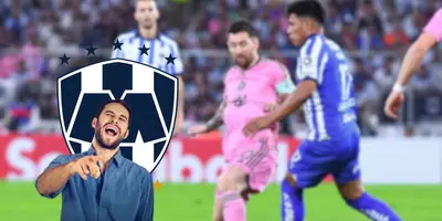 Lionel Messi disputando un balón ante Jesús Gallardo en el partido entre Inter Miami y Rayados