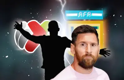 Lionel Messi y silueta de Juan Brunetta/Foto ESPN.