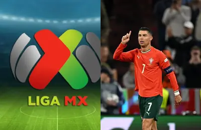 Logo de Liga MX y Cristiano Ronaldo/Foto 'X'.