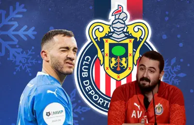 Luis Chávez guiñando el ojo y Amaury Vergara/Foto Chivas Femenil.