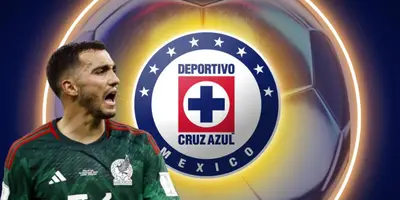 Luis Chávez junto al escudo de Cruz Azul / FOTO TRANSFERMARKT