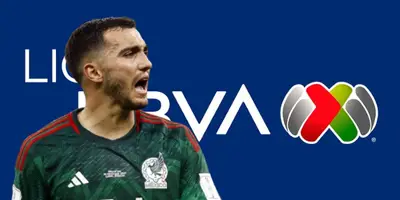 Luis Chávez junto al escudo de la Liga MX / FOTO TRANSFERMARKT