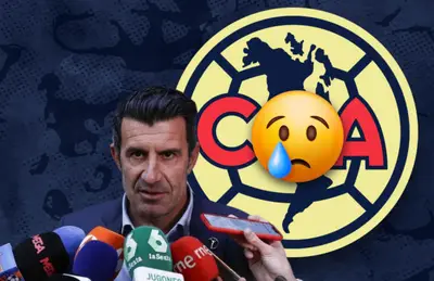 Luis Figo y emoji llorando/Foto Club América.