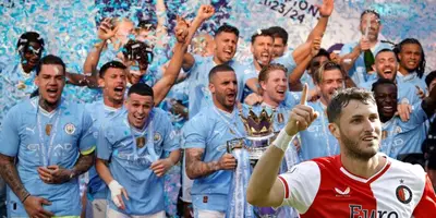 Manchester City celebrando el título. Foto; Récord