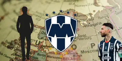 Mapa de Europa tomado de Canva, con escudo de Rayados y Ramos