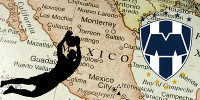 Mapa de México tomado de Canva con escudo de Rayados