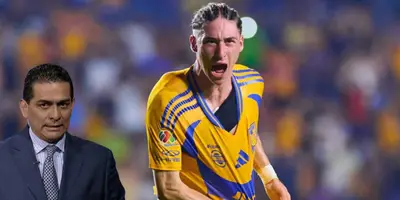 Marcelo Flores celebrando gol de Tigres. Foto: TV Azteca