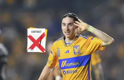 Marcelo Flores celebrando y contrato tachado/Foto Daily Canno.