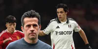 Marco Silva junto a Raúl Jiménez y Lisandro Martínez / FOTO THE NEW YORK TIMES