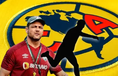 Marcos Seixas y silueta de futbolista/ Foto Club América.