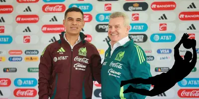 Márquez y Aguirre en confe. Foto: FMF