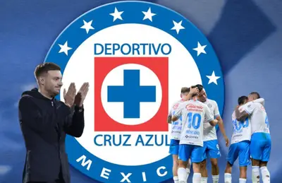 Martín Anselmi aplaude y jugadores de Cruz Azul abrazados/Foto Pinterest.