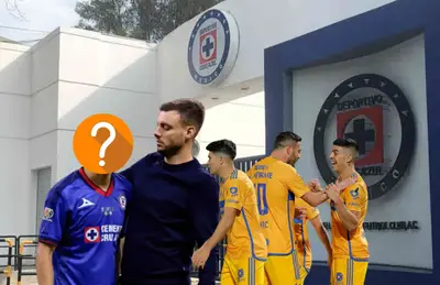 Martín Anselmi con jugador oculto y elementos de Tigres celebrando/ Foto Fútbol Total.