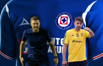 Martín Anselmi gritando y Veljko Paunovic /Foto Mediotiempo.