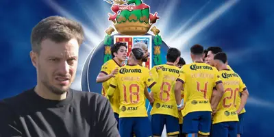 Martín Anselmi junto a futbolistas del América / FOTO JUAN FÚTBOL