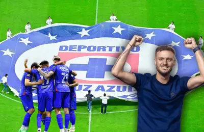 Martín Anselmi y jugadores de Cruz Azul/Foto ESPN.