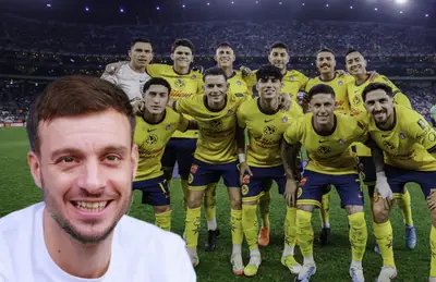 Martín Anselmi y jugadores de las Águilas/Foto Club América.