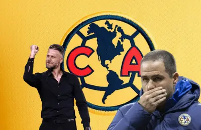 Martín Demichelis alzando puño y André Jardine preocupado/Foto Ameshop.