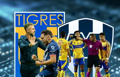 Martín Demichelis, Lucas Ocampos y jugadores de Tigres/Foto El Porvenir.