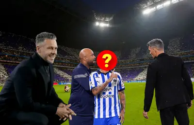 Martín Demichelis riendo, jugador incógnito con Fernando Ortiz/Foto ESPN.