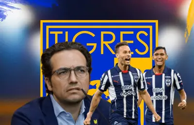 Mauricio Culebro y jugadores de Monterrey celebrando/ Foto Tigres.