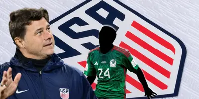 Mauricio Pochettino junto a futbolista incógnito del Tri / FOTO MALAY MAIL