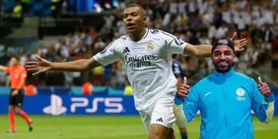 Mbappé tras su primer gol. Foto: Vanguard News