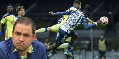 Micolta en el gol de Pachuca en la semifinal de ida vs América. Foto: Récord.