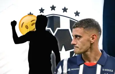 Miguel Borja en forma de silueta, Germán Berterame y emoji/Foto Rayados.
