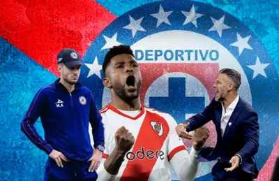 Miguel Borja, Martín Demichelis y Martín Anselmi/Foto W Deportes.